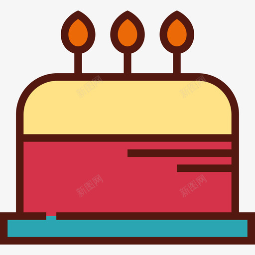 生日蛋糕食物6线性颜色图标svg_新图网 https://ixintu.com 生日蛋糕 线性颜色 食物6