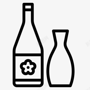清酒酒饮料图标图标