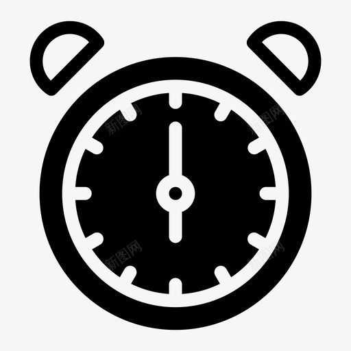 闹钟六点钟时间图标svg_新图网 https://ixintu.com 六点钟 手表 时间 闹钟