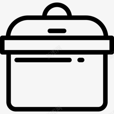 便携式冰箱野餐和烧烤线性图标图标