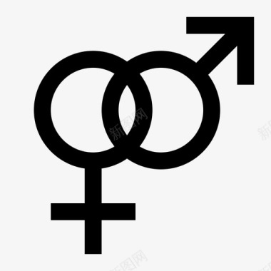 异性恋女性符号图标图标