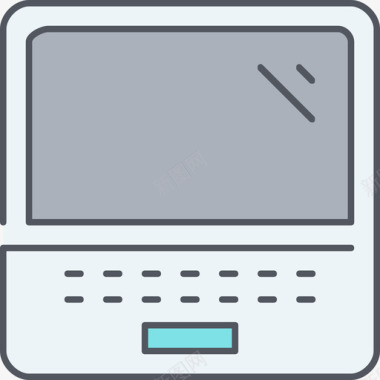 笔记本电脑计算机2彩色图标图标