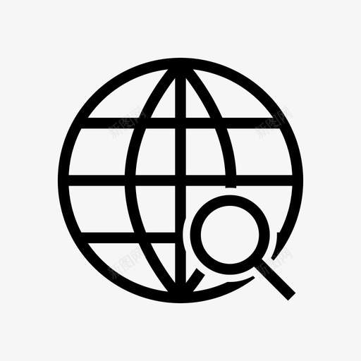 搜索地球全球互联网图标svg_新图网 https://ixintu.com 互联网图标 全球互联网 地球 搜索