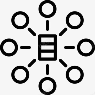 服务器网页标集合线性图标图标