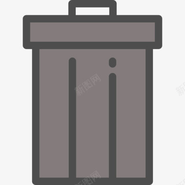 垃圾桶web5线性颜色图标图标