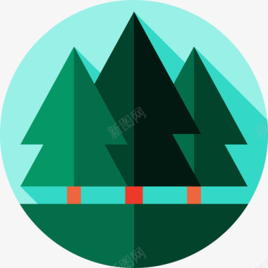 森林露营5公寓图标图标