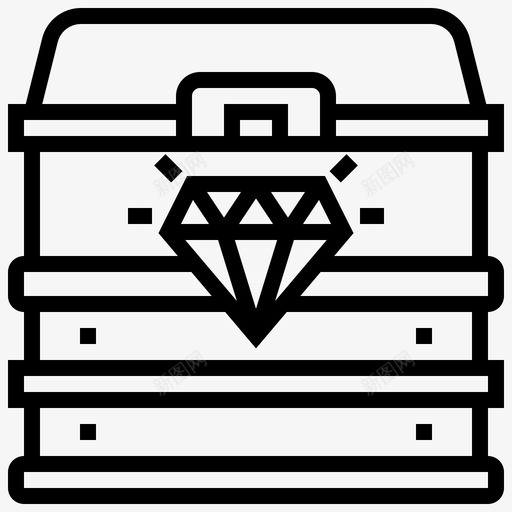 宝藏钻石游戏图标svg_新图网 https://ixintu.com 宝箱 宝藏 游戏 游戏元素线 钻石
