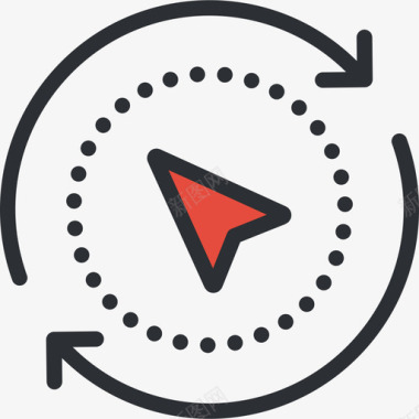 指南针商务系列6红色图标图标