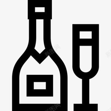 香槟派对元素3直线型图标图标