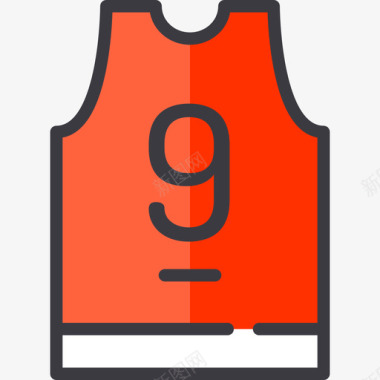 篮球运动衫运动9直线颜色图标图标