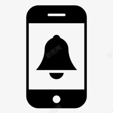智能手机铃铛社交媒体图标图标