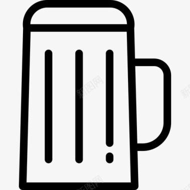 啤酒墨西哥元素7线性图标图标