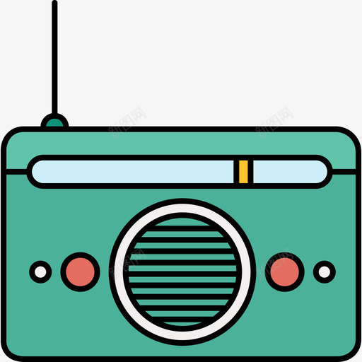 收音机设备9彩色128px图标svg_新图网 https://ixintu.com 彩色128px 收音机 设备9