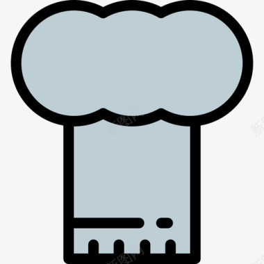 厨师帽野餐和烧烤颜色线性颜色图标图标