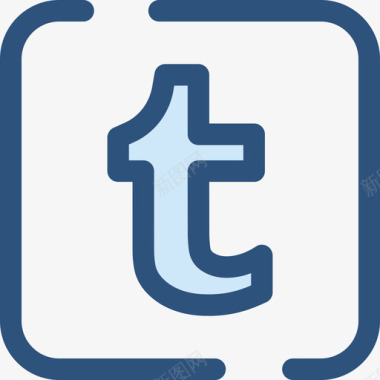 Tumblr社交网络2蓝色图标图标