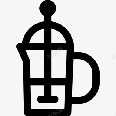 法国出版社咖啡店14号直线图标图标