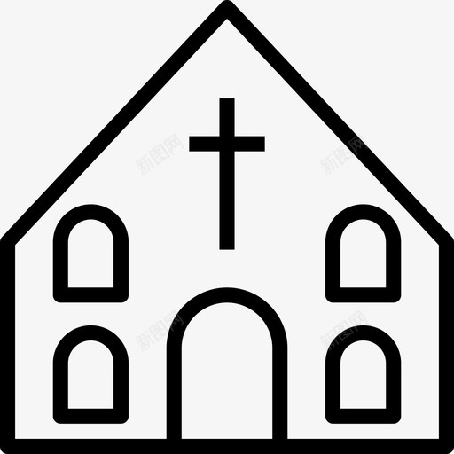 教堂7号楼直线形图标svg_新图网 https://ixintu.com 7号楼 教堂 直线形