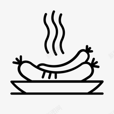 香肠烹饪食用图标图标