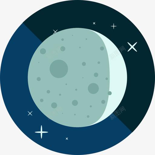 月亮9号天气平的图标svg_新图网 https://ixintu.com 9号天气 平的 月亮