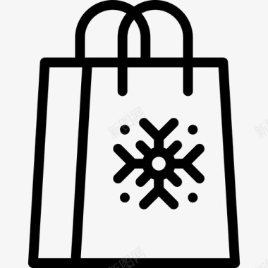 购物袋圣诞33直线型图标图标