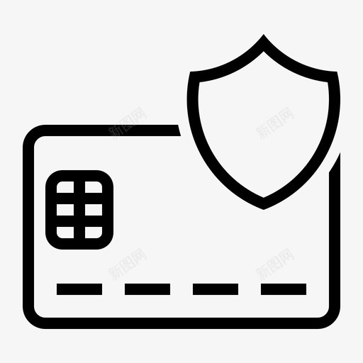 芯片卡受保护信用卡盾图标svg_新图网 https://ixintu.com 信用卡 卡支付 盾 芯片卡受保护