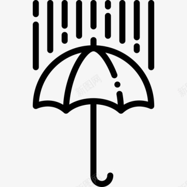 雨天气5线性图标图标