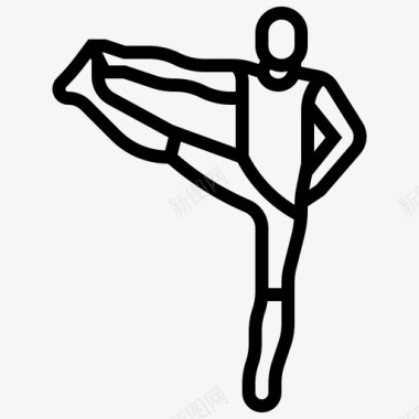 运动男人瑜伽图标图标