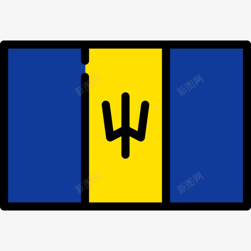 巴巴多斯旗帜收藏长方形图标svg_新图网 https://ixintu.com 巴巴多斯 旗帜收藏 长方形