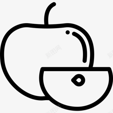 苹果秋季元素3直线型图标图标