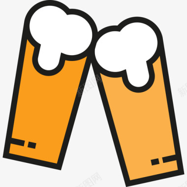 吐司啤酒节2线性颜色图标图标