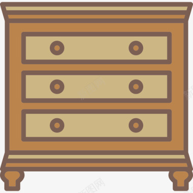 抽屉柜家具和装饰图标图标