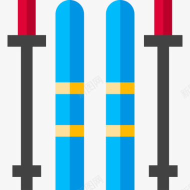 滑雪板冬季要素4平坦图标图标