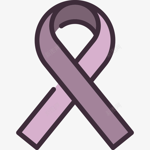紫色丝带线性妇女节元素线性颜色图标svg_新图网 https://ixintu.com 紫色丝带 线性妇女节元素 线性颜色