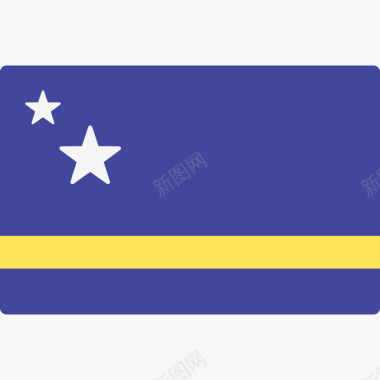 库拉索岛国际旗帜长方形图标图标
