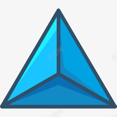 金字塔神圣的几何学平坦图标图标