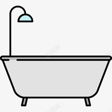 浴缸家具16彩色128px图标图标