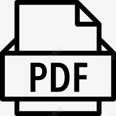 Pdf文件格式线性图标图标