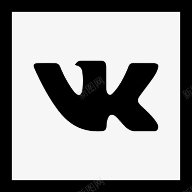 VK社交媒体徽标集合线性图标图标