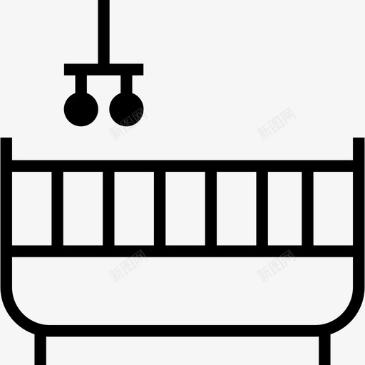 婴儿床家具图标线性svg_新图网 https://ixintu.com 婴儿床 家具图标 线性