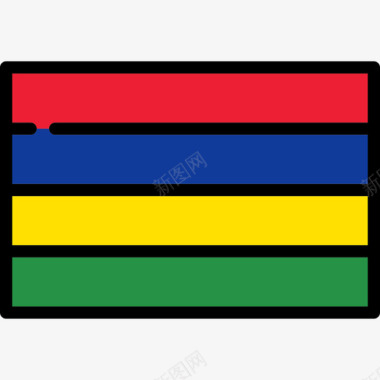 毛里求斯旗帜收藏矩形图标图标