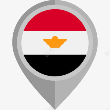 埃及国旗圆形图标图标
