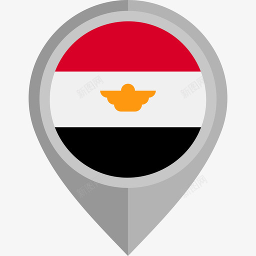 埃及国旗圆形图标svg_新图网 https://ixintu.com 国旗 圆形 埃及