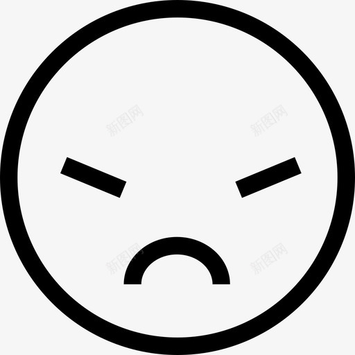 愤怒圆形表情设置线性图标svg_新图网 https://ixintu.com 圆形表情设置 愤怒 线性