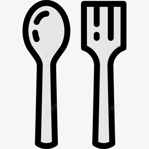 餐具食品和餐厅大包装颜色线性颜色图标svg_新图网 https://ixintu.com 线性颜色 食品和餐厅大包装颜色 餐具