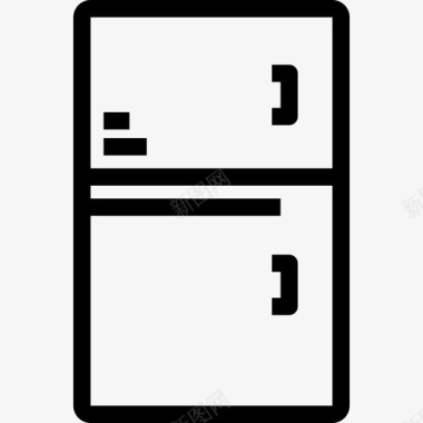 冰箱家具和家用直列式图标图标