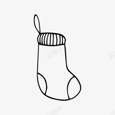 圣诞袜圣诞快乐袜子图标图标