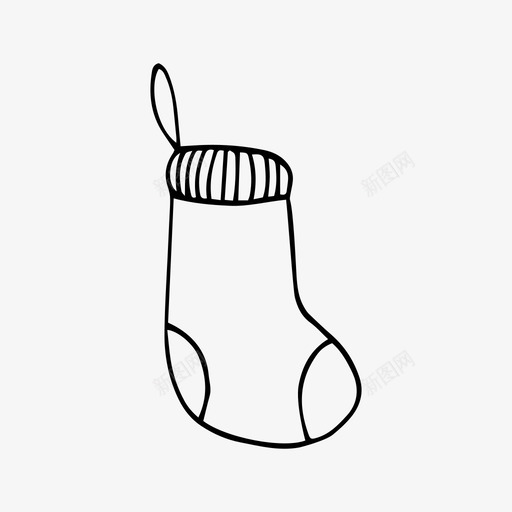 圣诞袜圣诞快乐袜子图标svg_新图网 https://ixintu.com 圣诞快乐 圣诞袜 手绘圣诞系列 袜子
