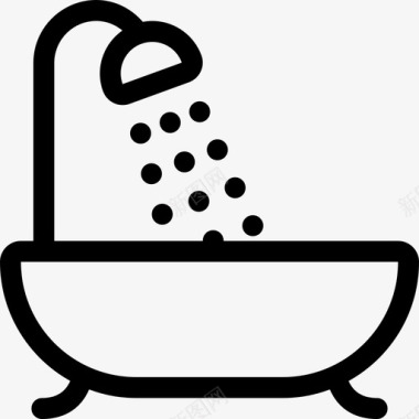 浴缸水疗图标2轮廓图标
