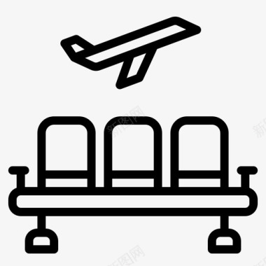 座位机场家具图标图标