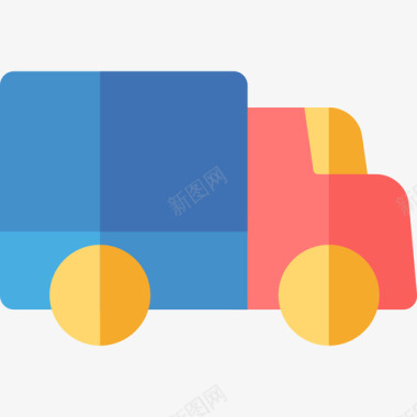 送货卡车商务和管理平板图标图标